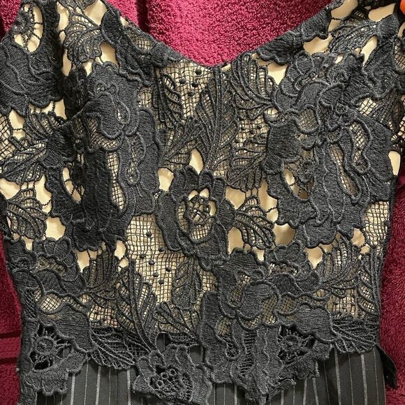 LACE and Pinstripe Jumpsuit Size XS  Retail $158 - Picture 10 of 12